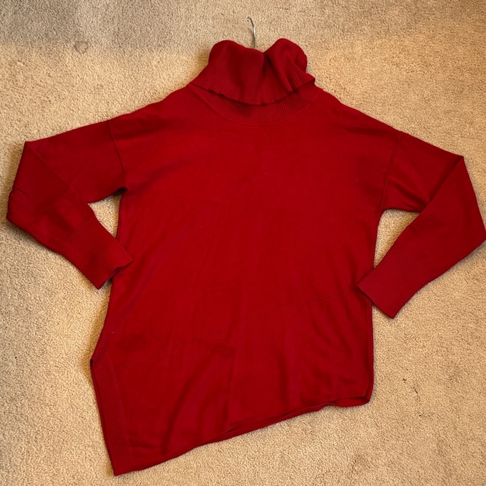 Women's Red Turtleneck Sweater